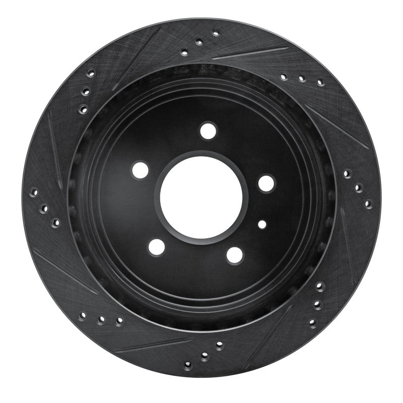 Cadillac STS Brake Rotor (1) - Rear Right - R1 Concepts - Drilled & Slotted - Black - `03-`11